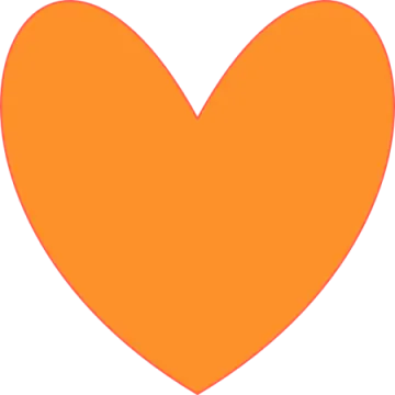 an orange heart