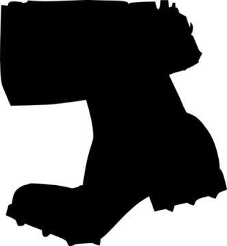 a black and white silhouette of a boot