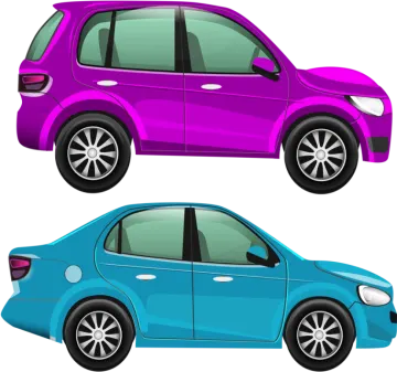 a blue and purple car