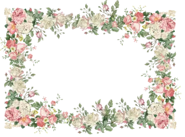 a floral frame with pink and white flowers
