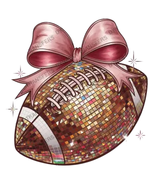 a disco ball with a bow on it