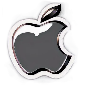 an apple logo on a white background