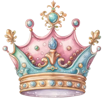 a watercolor drawing of a crown