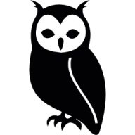 an owl silhouetted on a white background