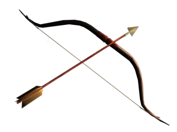 a bow and arrow on a white background
