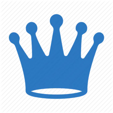 a blue crown on a white background