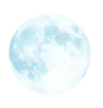 a blue full moon on a white background