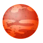 an image of a red ball with brown spots