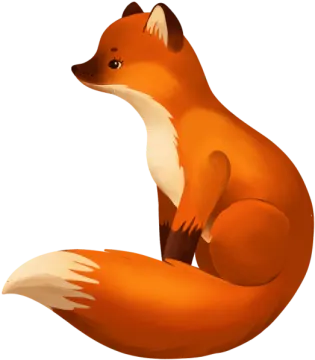a red fox sitting on the ground