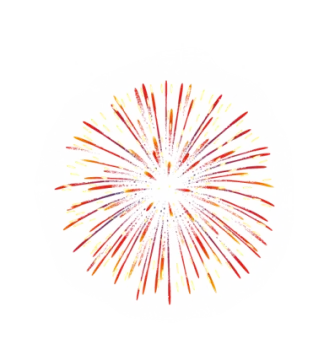a colorful fireworks on a white background
