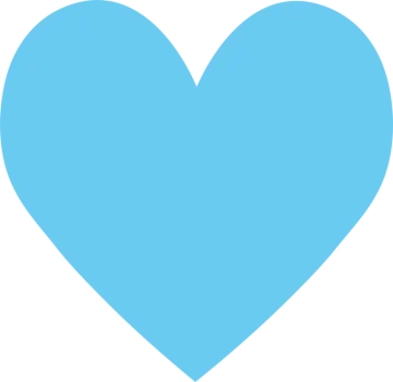 a blue heart on a white background