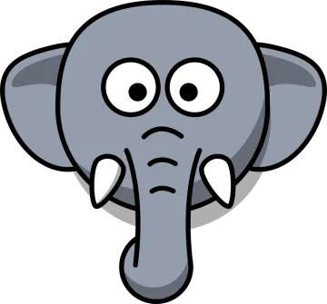 an elephant with a sad face