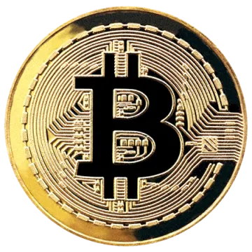 a bit coin on a white background