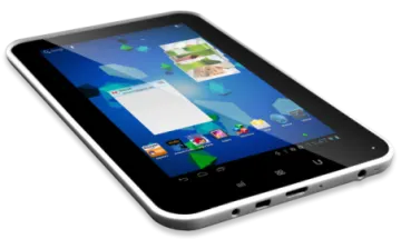a white tablet with an open screen