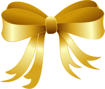 a gold bow