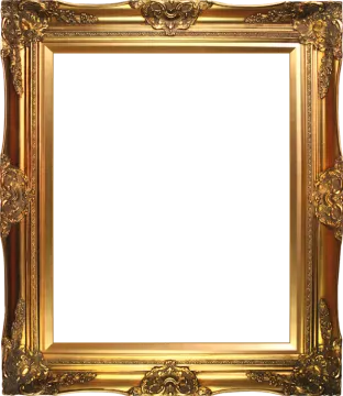 a gold frame on a white background
