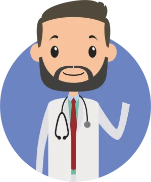 a cartoon character of a doctor with a stel