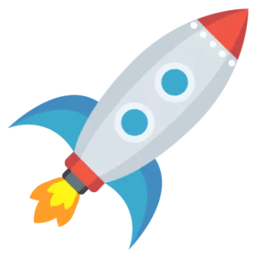 an illustration of a rocket flying in the air