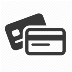 a black and white icon of a credit card