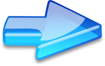 a blue arrow icon on a white background