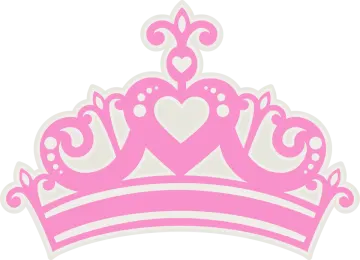 a pink crown with hearts on it