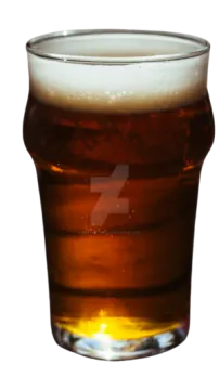a glass of beer on a white background