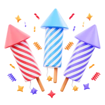 a group of colorful candys with stars around them