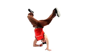 a man doing a handstant in the air