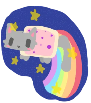 a cat sleeping on top of a rainbow - colored unicorn