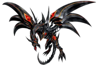 a black dragon with red eyes