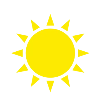 a black and white sun icon