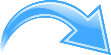 a blue arrow with a white background