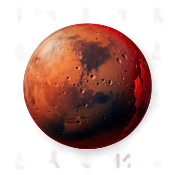 an image of a red planet with water droplets