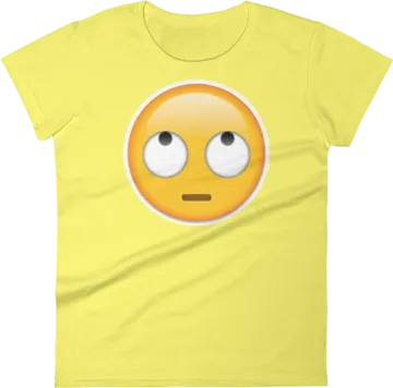 a yellow women's t - shirt with a smiley face