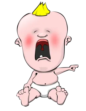 a cartoon baby with a yellow crown on his head