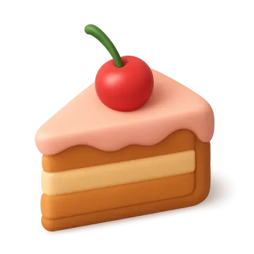 a piece of cake with a cherry on top