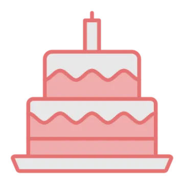 a pink cake on a white background