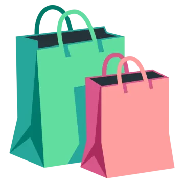 two colorful shopping bags