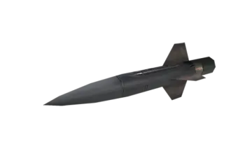 a missile on a white background