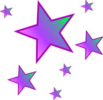 purple and green stars png