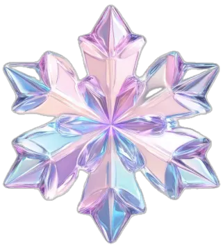 a pink and blue snowflake