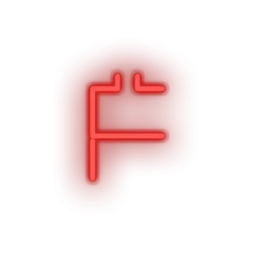 a red neon sign on a white background