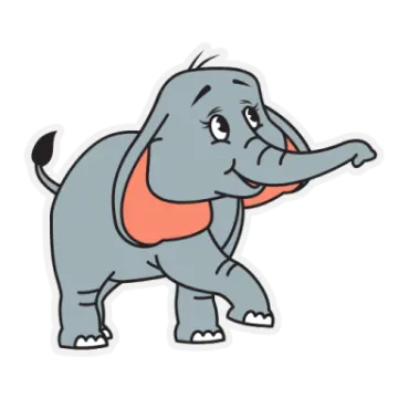 an elephant sticker on a white background