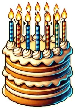 a birthday cake with candles on top