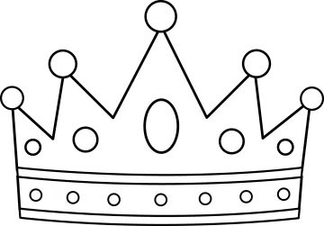 a black and white drawing of a crown