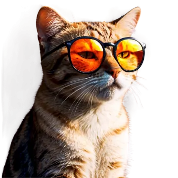 a close up of a cat wearing sunglasses