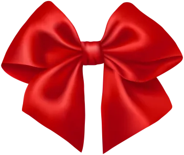 a red bow on a white background