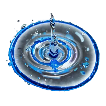 a blue and white water drop