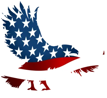 an eagle with stars on it's wings