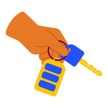a hand holding a car key